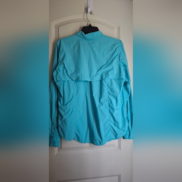 Magellan Fish Gear Relaxfit Blue Lightweight Mems Shirt M Hiking Camping - Picture 9 of 9